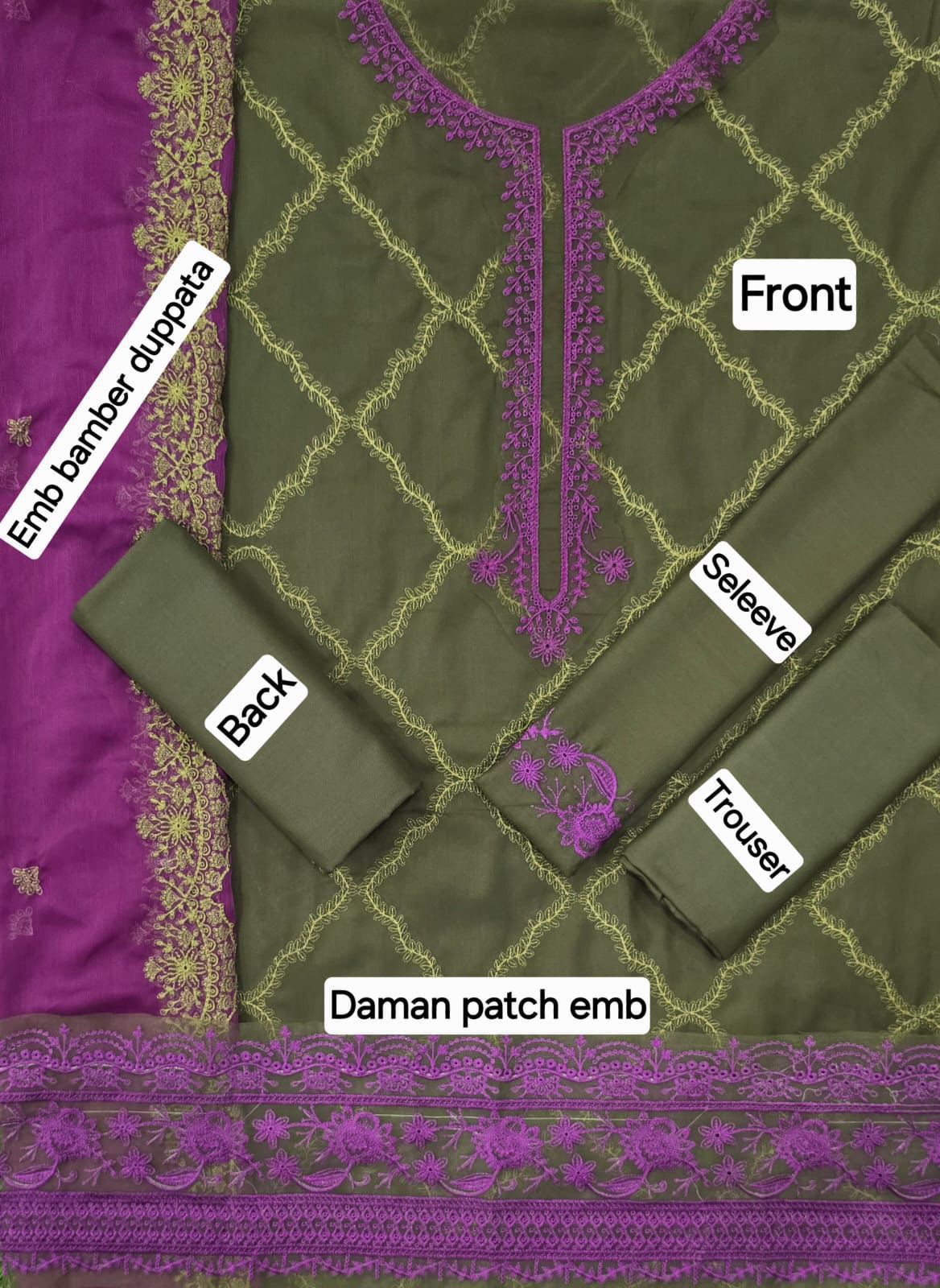 DHANAK EMB 3pc