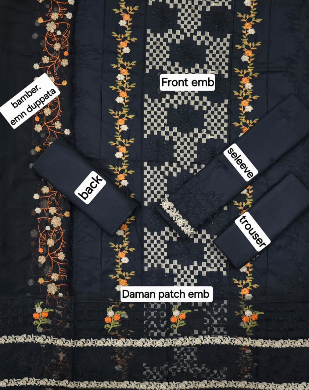 DHANAK EMB 3pc